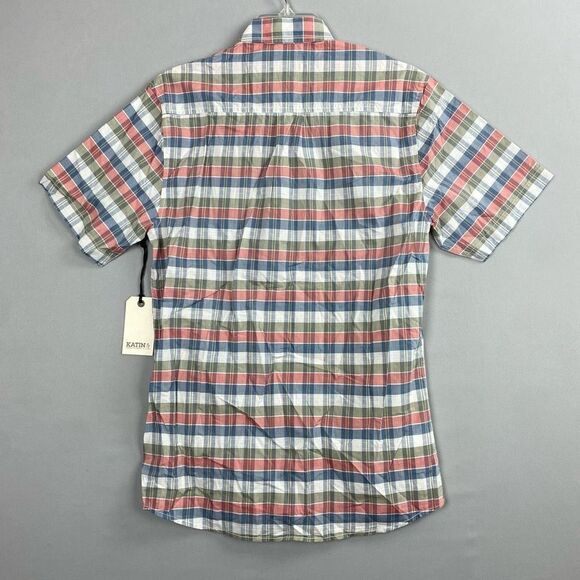 Katin Short Sleeve Plaid Button Down Shirt Size Small - Picture 7 of 7